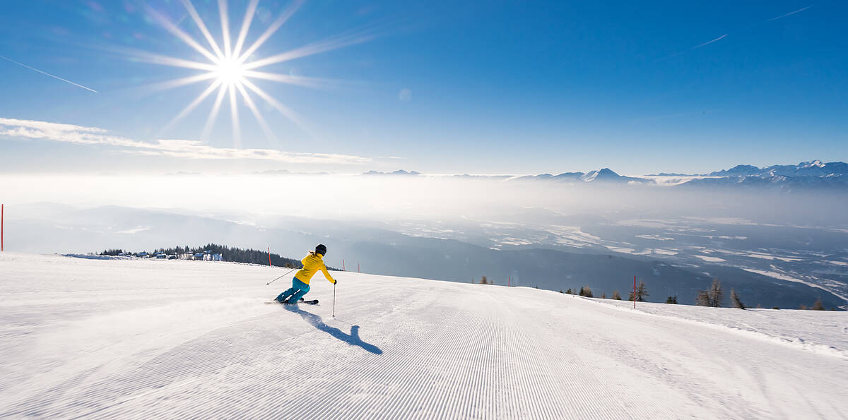 Skifahrerin auf der Gerlitzen Alpe